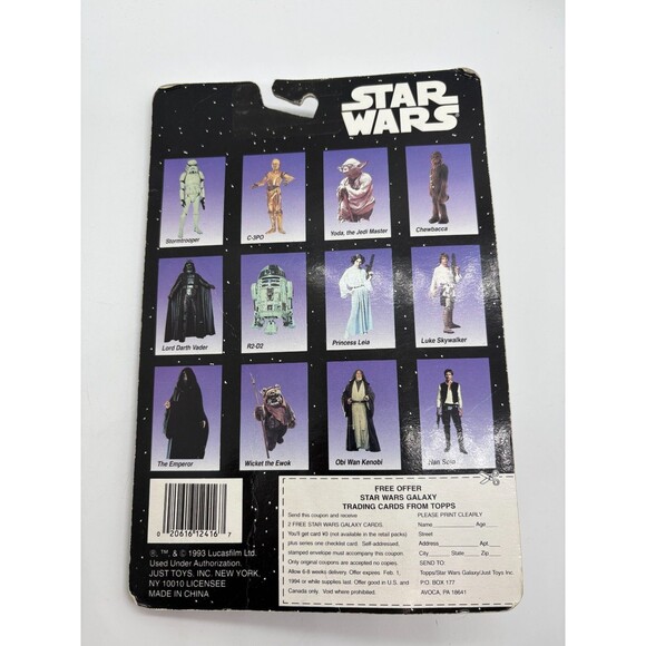 VINTAGE STAR WARS Bend-Ems CHEWBACCA Figure Just Toys MOC Sealed Topps Card - Picture 2 of 2